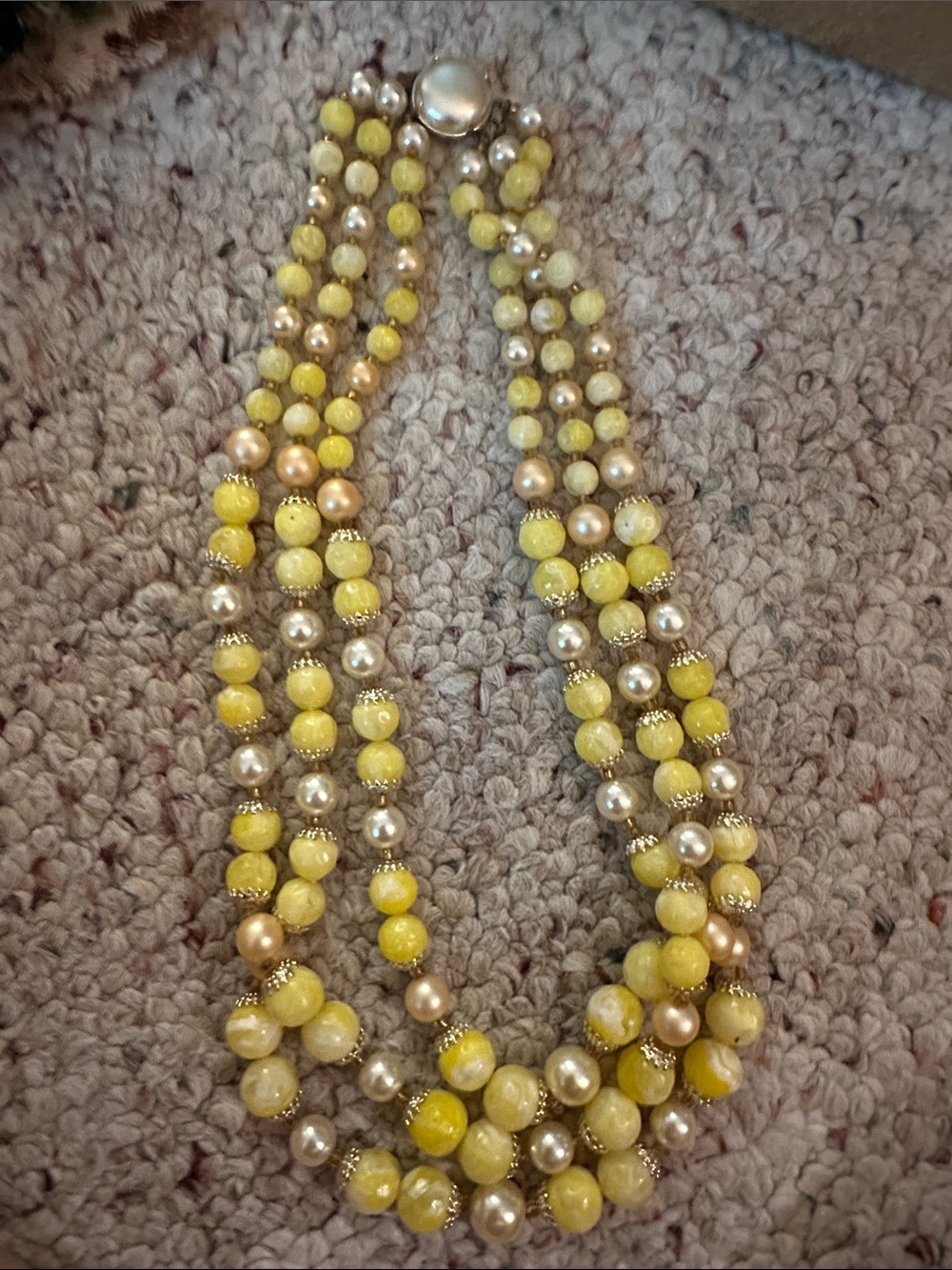 vintage triple-strand necklace